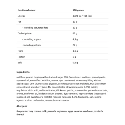 Allnutrition Fitking Cookie Mogyoróvajas Eperlekváros Keksz 128 g