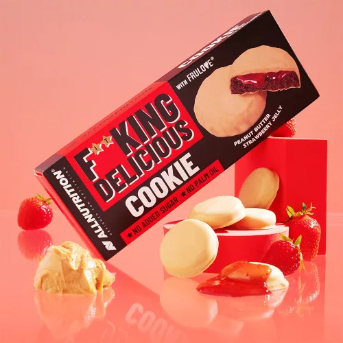 Allnutrition Fitking Cookie Mogyoróvajas Eperlekváros Keksz 128 g