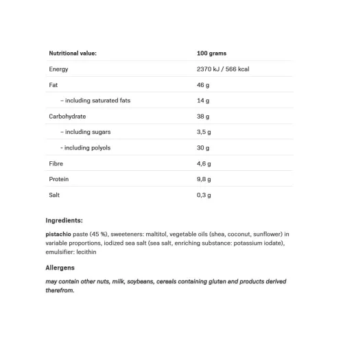 Allnutrition NUTLOVE Pisztácia Krém Lágy 200 g