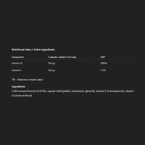 Allnutrition D3 4000 + K2 60 Lágykapszula