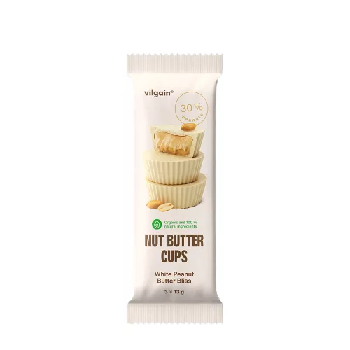 Vilgain Bio Nut Butter Cups Fehér Földimogyorós Mennyország 39 g