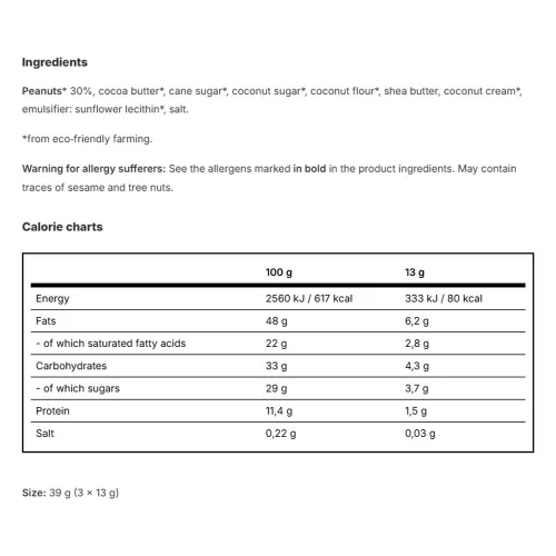 Vilgain Bio Nut Butter Cups Fehér Földimogyorós Mennyország 39 g