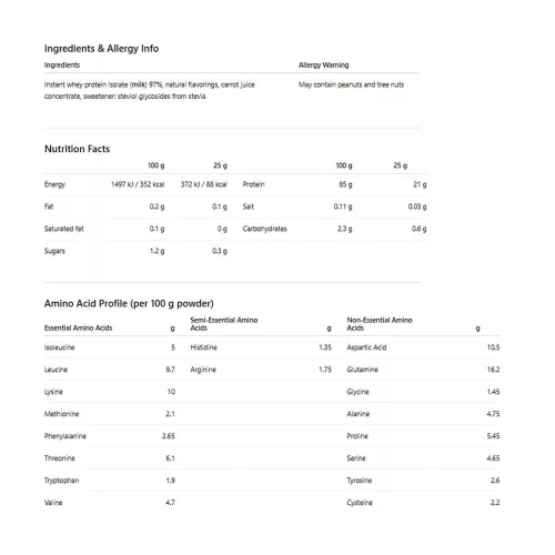 Vilgain Clear Whey Isolate - Tejsavófehérje Izolátum 500 g