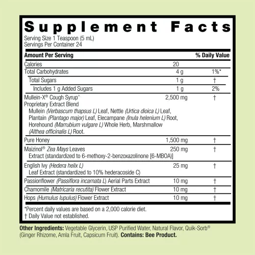 Nature's Answer Mullein-X Cough^ Syrup PM Nighttime - Köhögés Elleni Szirup 120 ml