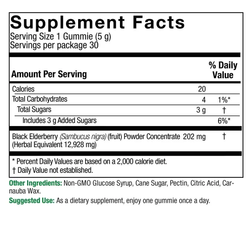 Nature's Answer Sambucus Mega Gummies - Fekete Bodza Gumicukor 30 Gumicukor