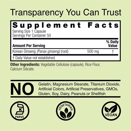 Nature's Answer Korean Ginseng Root - Koreai Ginzeng Gyökér 50 Kapszula