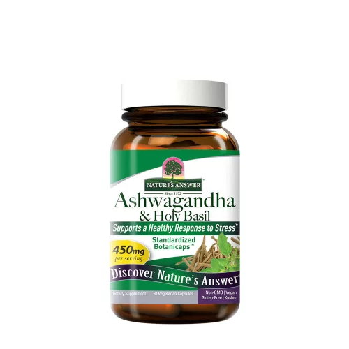 Nature's Answer Ashwagandha & Holy Basil - Ashwagandha és Szent Bazsalikom Kivonat 60 Kapszula
