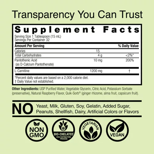 Nature's Answer L-Carnitine 1200 - Folyékony L-Karnitin 480 ml