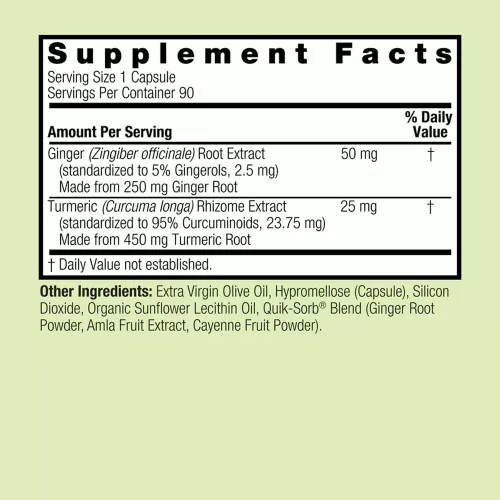 Nature's Answer Turmeric and Ginger - Kurkuma és Gyömbér 90 Kapszula