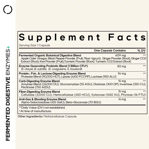 Codeage Fermented Digestive Enzymes+ - Fermentált Emésztőenzimek+ 90 Kapszula