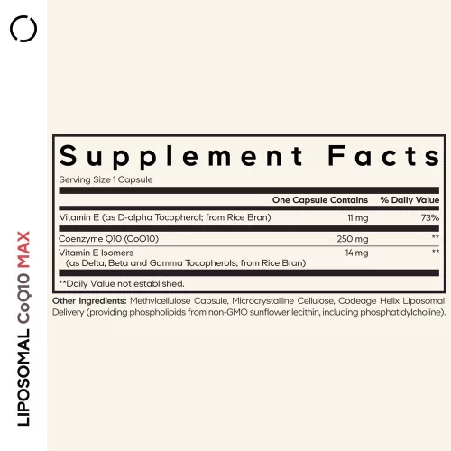 Codeage Liposomal CoQ10 MAX - Liposzómás CoQ10 MAX 60 Kapszula