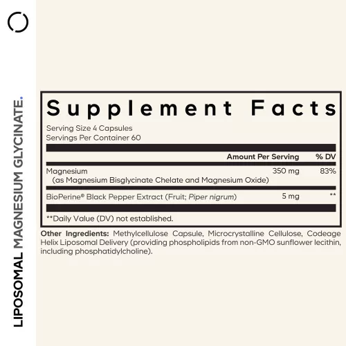 Codeage Liposomal Magnesium Glycinate - Liposzómás Magnézium-glicinát 240 Kapszula