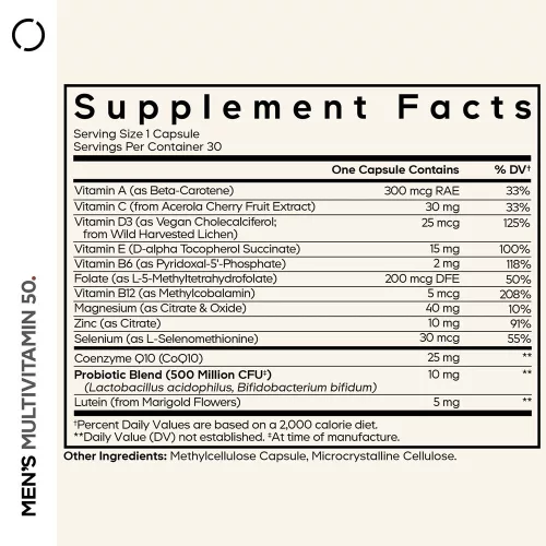 Codeage Men's Daily Multivitamin 50 - Multivitamin 50 Feletti Férfiaknak 30 Kapszula