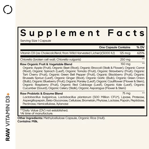 Codeage Raw Vitamin D3+ - D3- Vitamin 60 Kapszula