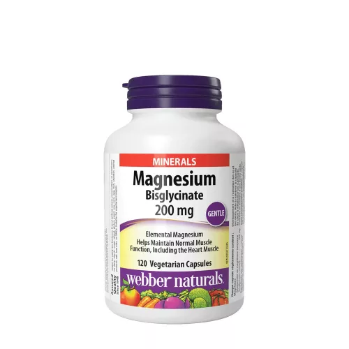 Webber Naturals Magnesium Bisglycinate 200 mg - Magnézum Biszglicinát 200 mg 120 Kapszula