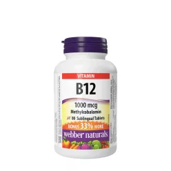   Webber Naturals Vitamin B12 Methylcobalamin 1000 mcg 80 Tabletta
