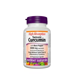  Webber Naturals Turmeric Curcumin with Black Pepper 8000 mg - Kurkuma-kurkumin feketeborssal, 8000 mg 60 Kapszula
