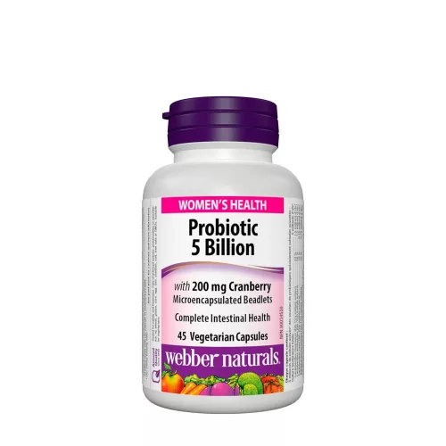 Webber Naturals Probiotic 5 Billion with 200 mg Cranberry - Probiotikum 5 Milliárd, 200 mg Vörösáfonyával 45 Kapszula
