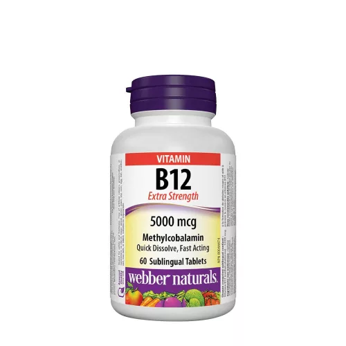 Webber Naturals Vitamin B12 Methylcobalamin 5000 mcg 60 Tabletta
