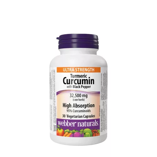 Webber Naturals Turmeric Curcumin with Black Pepper 32,500 mg - Kurkuma-kurkumin feketeborssal, 32 500 mg 30 Kapszula
