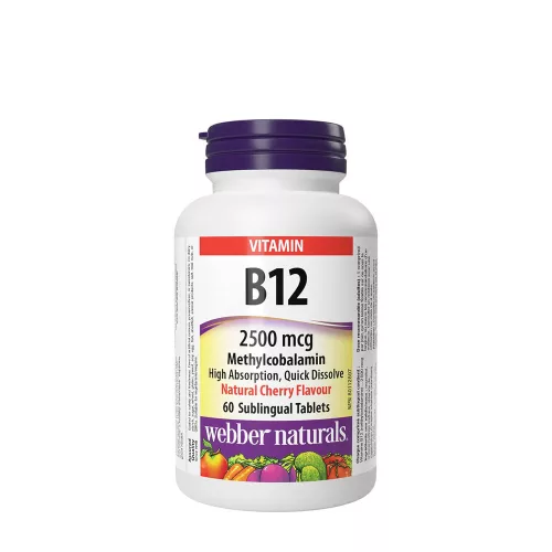 Webber Naturals Vitamin B12 Methylcobalamin 2500 mcg 60 Tabletta
