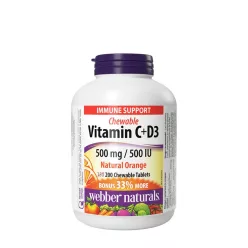   Webber Naturals Vitamin C+D3 500 mg/500 IU 200 Rágótabletta
