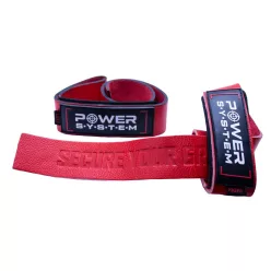   Power System Lifting Leather Straps - Bőr Felhúzó heveder Piros