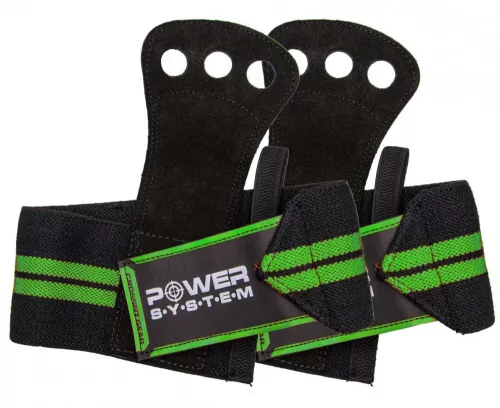 Power System Crossfit Grips - Edzőheveder Zöld