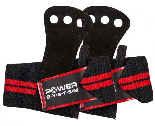 Power System Crossfit Grips - Edzőheveder Piros
