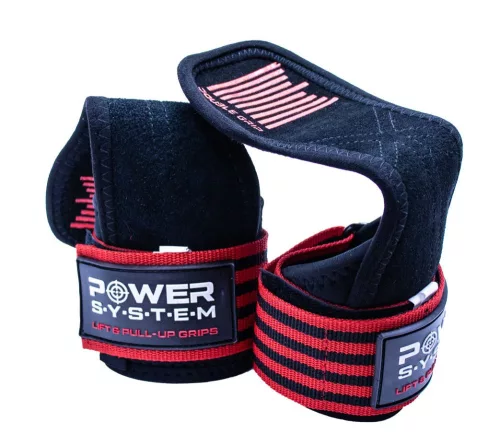Power System Lift And Pull Up Grips - Edzőheveder Piros