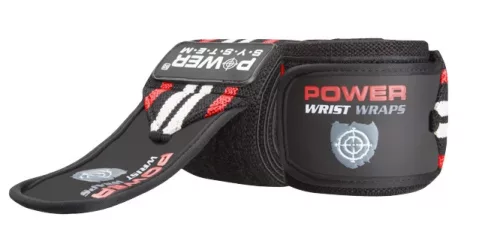 Power System Wrist Wraps - Csuklóbandázs Fekete/Fehér/Piros