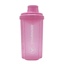 Vitamin360 Átlátszó Shaker 700 ml - Rózsaszín