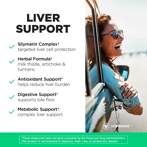 Vitamin360 Liver Support – Prémium Májvédő Formula Máriatövissel és Articsóka Kivonattal 60 Kapszula