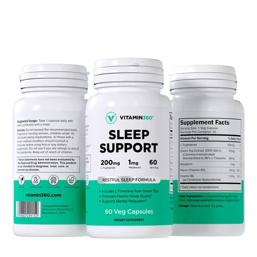Vitamin360 Sleep Support - Alvást Támogató Étrend-Éiegészítő 60 Kapszula