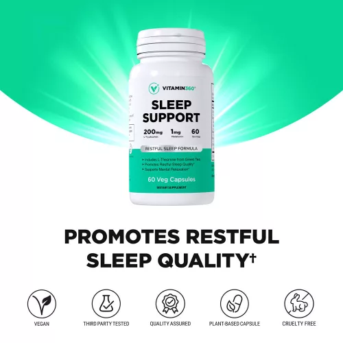 Vitamin360 Sleep Support - Alvást Támogató Étrend-Éiegészítő 60 Kapszula