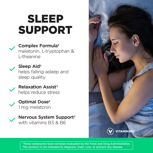 Vitamin360 Sleep Support - Alvást Támogató Étrend-Éiegészítő 60 Kapszula
