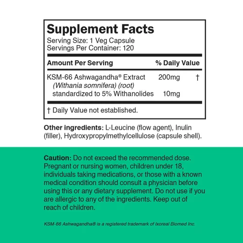 Vitamin360 KSM-66 Ashwagandha® - India Ginzeng 120 Kapszula