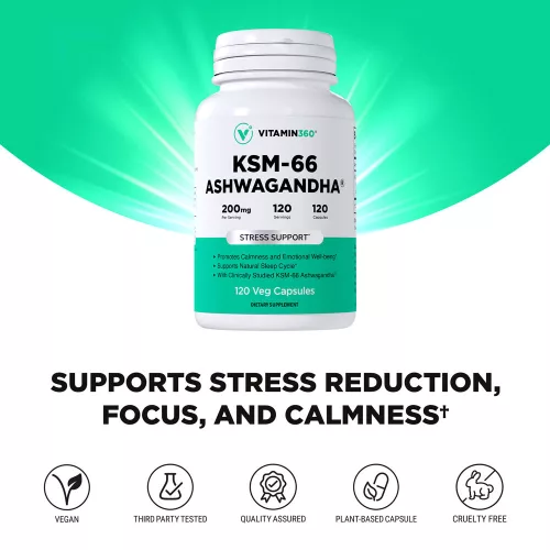 Vitamin360 KSM-66 Ashwagandha® - India Ginzeng 120 Kapszula