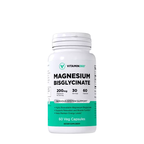 Vitamin360 Magnesium Bisglycinate 200 mg – Magnézium-biszglicinát 60 Kapszula