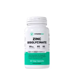   Vitamin360 Zinc Bisglycinate 50 mg - Cink-biszglicinát, Szerves Cink 60 Veg Kapszula