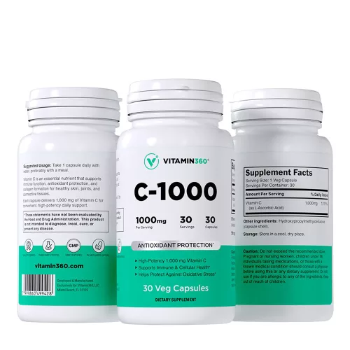 Vitamin360 C-1000 - C-vitamin 1000 mg 30 Veg Kapszula