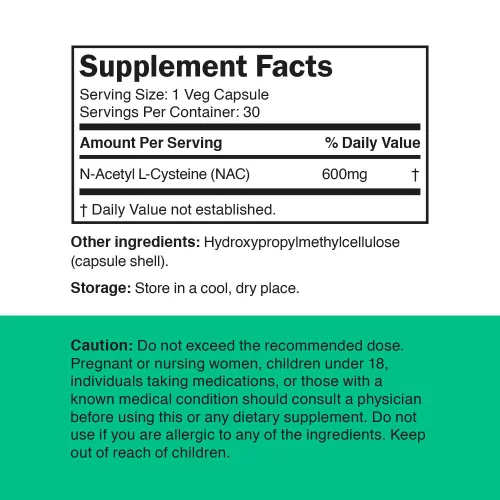 Vitamin360 NAC 600 mg - N-acetil-L-cisztein 30 Veg Kapszula