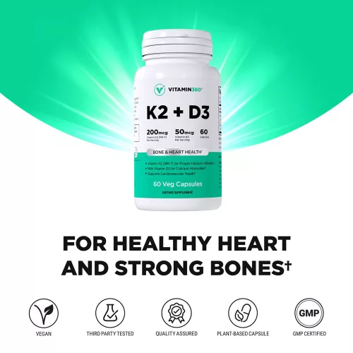 Vitamin360 K2 (MK-7) + D3 (2000 NE) 60 Veg Kapszula