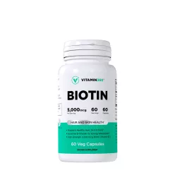 Vitamin360 Biotin 5000 mcg 60 Veg Kapszula