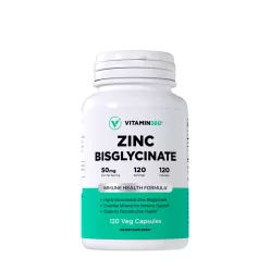   Vitamin360 Zinc Bisglycinate 50 mg - Cink-biszglicinát, Szerves Cink 120 Kapszula