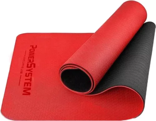 Power System Yoga Mat Premium - Fitnesz És Jógaszőnyeg Piros 183x61x0,6 cm