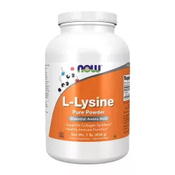   Now Foods L-Lysine Pure Powder 1lb 454g Unflavored (Ízesítetlen)