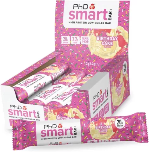 PhD Nutrition Karton Smart Bar 12x64g Birthday Cake (Születésnapi Torta)