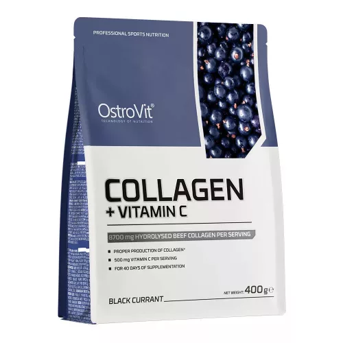 OstroVit Collagen + Vitamin C 400g Blackcurrant (Fekete Ribizli)