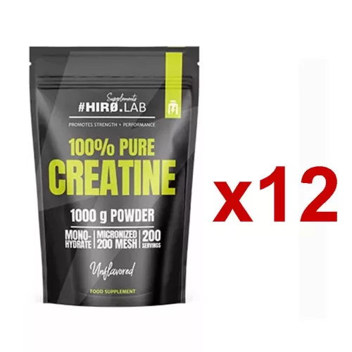 Hiro.Lab Supplements 100% Pure Creatine 12x1000g Unflavored (Ízesítetlen)